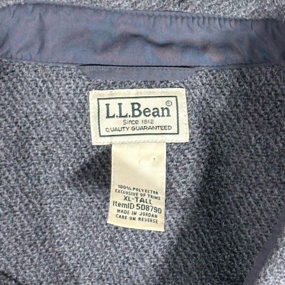 LL Bean Mens XL Tall Gray Allagash Overshirt Snap Shacket Jacket Elbow Patches - Picture 3 of 10